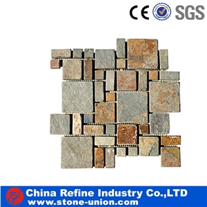 Natural P014 Natural Slate Mosaic,High Quality Slate Mosaic