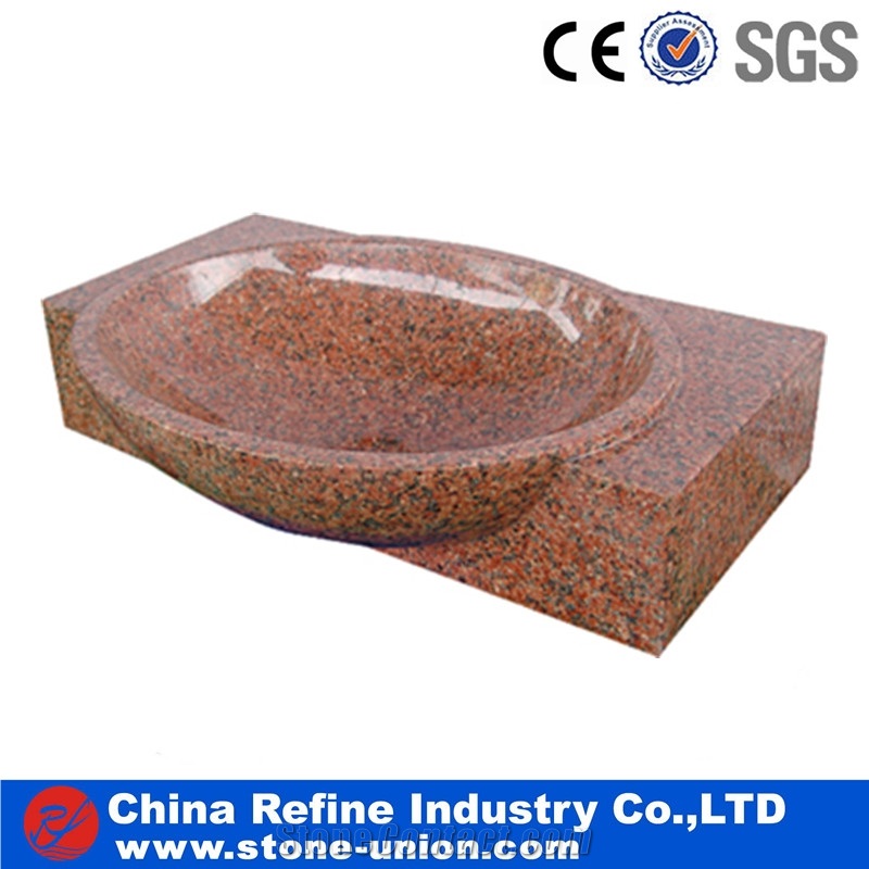 Red Granite Sinks , Natural Granite Stone Basin , Top Quality Granite Sinks,Granite Vanity Sink, Bathroom Washing Basin (Bowl)