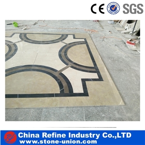 Square Colorful Marble Water Jet Medallion Or Water
