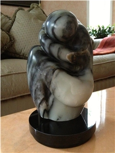 Black/White Soapstone Block for Carve
