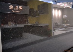 Black Galaxy Quartz Stone Slabs & Tiles,Black Galaxy/Star Galaxy Solid Surface Flooring Tiles,Black Galaxy/Star Galaxy Engineered Stone for Countertops,Island Tops,Bar Tops,Caesarstone