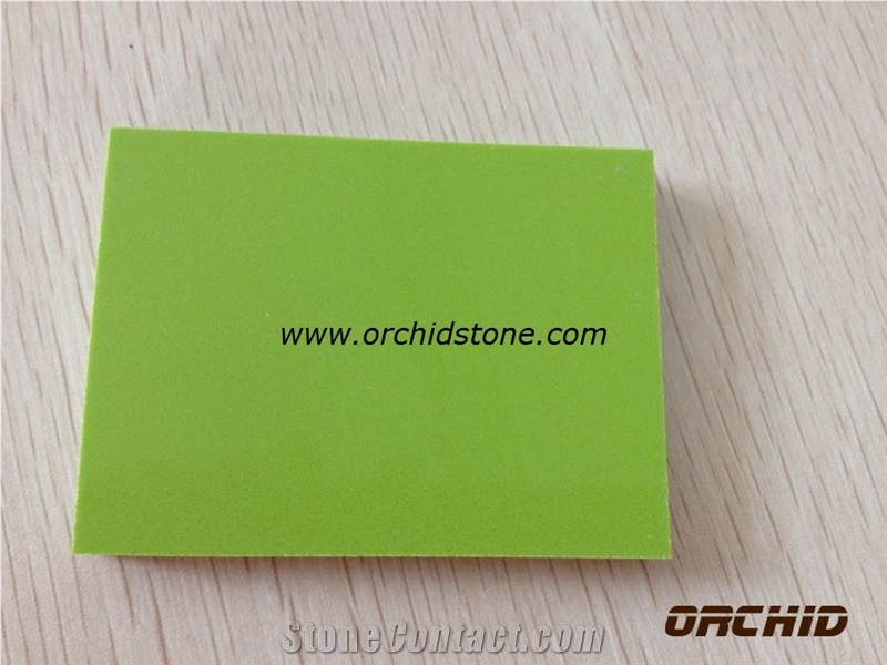 Pure Green Color Quartz Slabs & Tiles,Pure Green Color Solid Surface,Pure Green Color Engineered Stone for Bar Tops