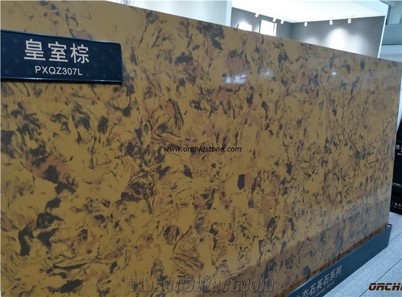 Royal Yellow Quartz Stone Slabs & Tiles,Royal Yellow Solid Surface Wall Cladding,Royal Yellow Engineered Stone for Bar Tops,Countertops,Work Tops,Island Tops