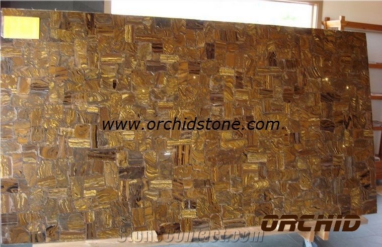 Semi Precious Tiger Eye Slabs & Tiles,Brown Semi Precious Stone Tiger Eyes Wall Cladding Tiles,Blue Tiger Eye Paving Tiles
