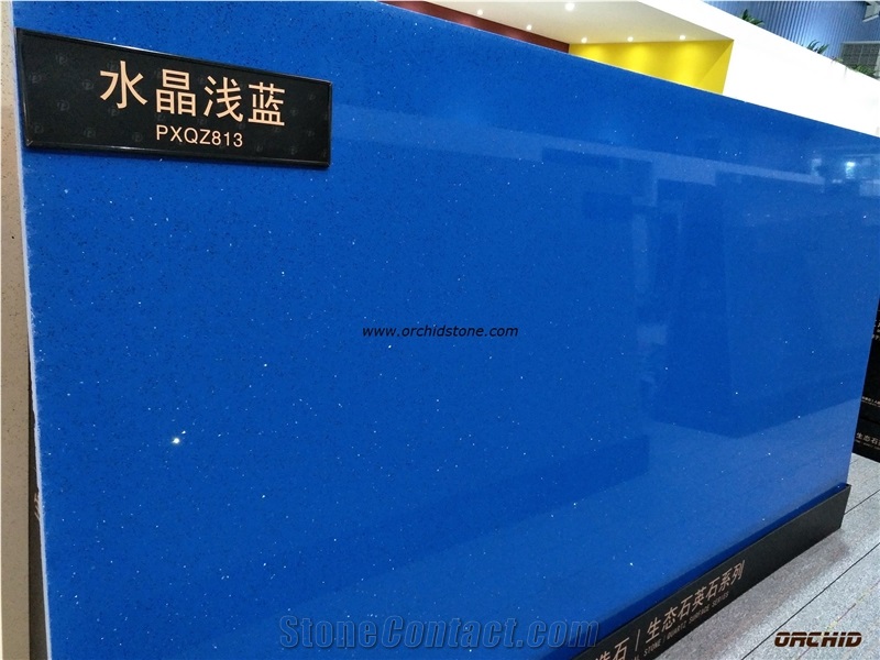 Silver Blue Quartz Slabs & Tiles,Crystal Blue Quartz/Solid Surface Flooring Tiles,Blue Galaxy Engineered Stone for Countertops,Vanity Tops,Bar Tops,Star Galaxy Blue Artificial Stone Kitchen Counter