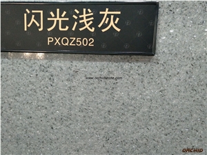 Siver Grey Quartz Stone Slabs & Tiles,Silver Grey Solid Surface Wall Cladding Tiles/Paving Tiles,Silver Grey Engineered Stone for Bar Tops,Island Tops,Countertops,Worktops,Artificial Stone