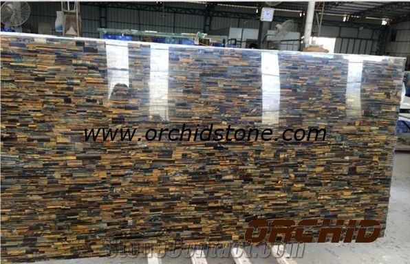 Yellow Tiger Eye Semiprecious Stone with Different Design/Semi-Precious Stone Slab&Tile&Customized/Semi Precious Stone Slab for Wall Cladding&Flooring/Semi-Precious Stone Panel/Interior Decoration