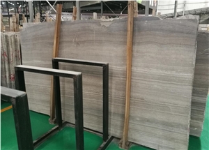 Coffee Wooden Grey Marble Slabs & Tiles
