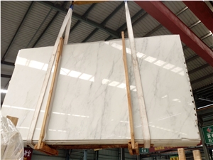 Oriental White Marble Slabs with Grey Veins, Gold Veins