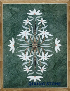 Flower Marble Waterjet Floor Medallion Pattern Tiles Rectangle
