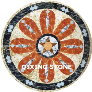 Flower Marble Waterjet Medallion Pattern Tiles Round