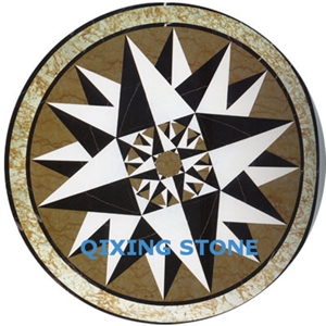 Marble Flooring Waterjet Medallion Round