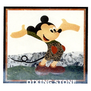 Marble Waterjet Cartoon Character Square Medallion