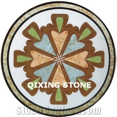 Marble Waterjet Medallion Pattern Tiles Round
