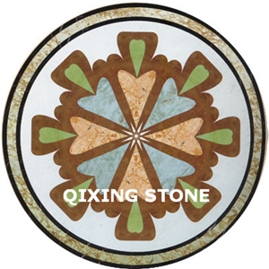 Marble Waterjet Medallion Pattern Tiles Round