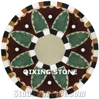 Marble Waterjet Medallion Pattern Tiles Round