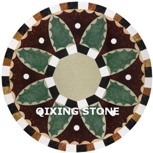 Marble Waterjet Medallion Pattern Tiles Round