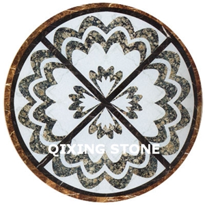 Marble Waterjet Medallion Pattern Tiles Round