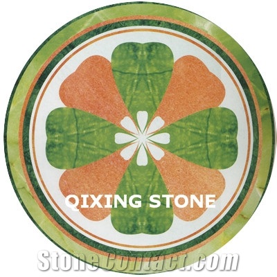 Marble Waterjet Medallion Pattern Tiles Round