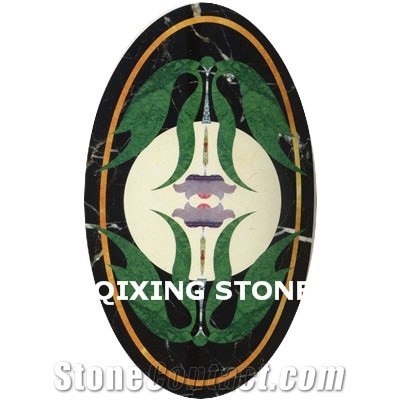 Marble Waterjet Medallion Pattern Tiles Round