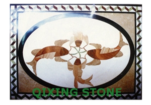 Marble Waterjet Medallion Round Square Animal