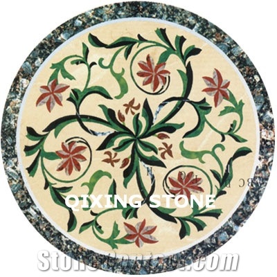 Marble Waterjet Medallion Tiles Round