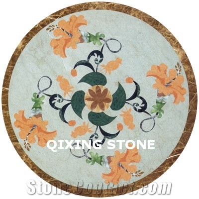 Marble Waterjet Medallion Tiles Round