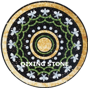 Mixed Marble Round Medallions Floor Tile Inlay Design Pattern Floor Tiles