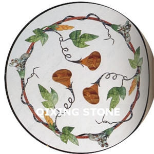 Mixed Marble Round Medallions Floor Tile Inlay Design Pattern Floor Tiles