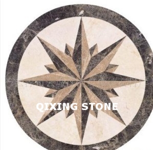 Round Marble Waterjet Floor Pattern Medallion