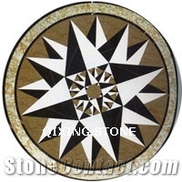 Waterjet Marble Square Medallions Floor Tile Inlay Design Pattern Floor Tiles