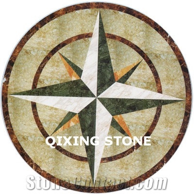 Waterjet Marble Square Medallions Floor Tile Inlay Design Pattern Floor Tiles