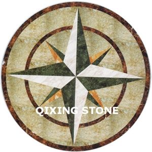 Waterjet Marble Square Medallions Floor Tile Inlay Design Pattern Floor Tiles