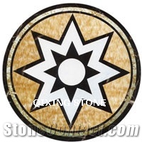 Waterjet Marble Square Medallions Floor Tile Inlay Design Pattern Floor Tiles