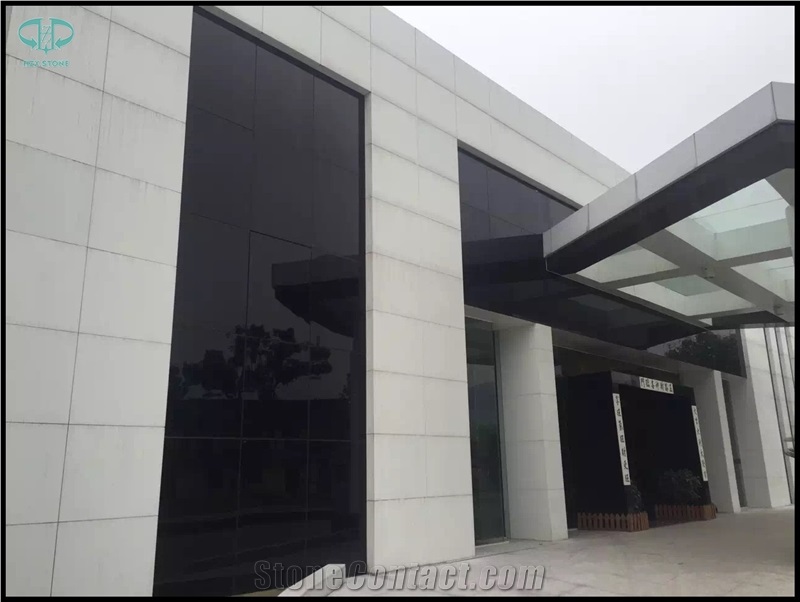Black Nano Crystallized Glass Stone Slabs & Tiles for Wall Covering
