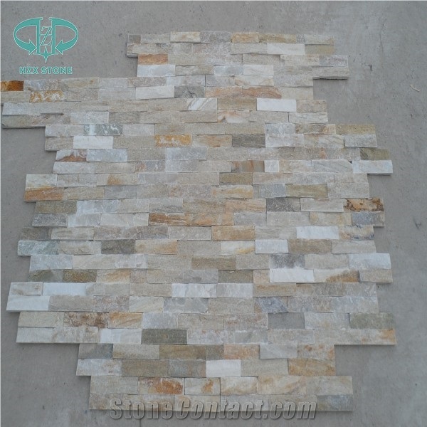 Black Yellow Golden Green Slate Panels Natural Split Slate Culture Stone Wall Cladding Decoration Veneer Tiles Ledge Stone