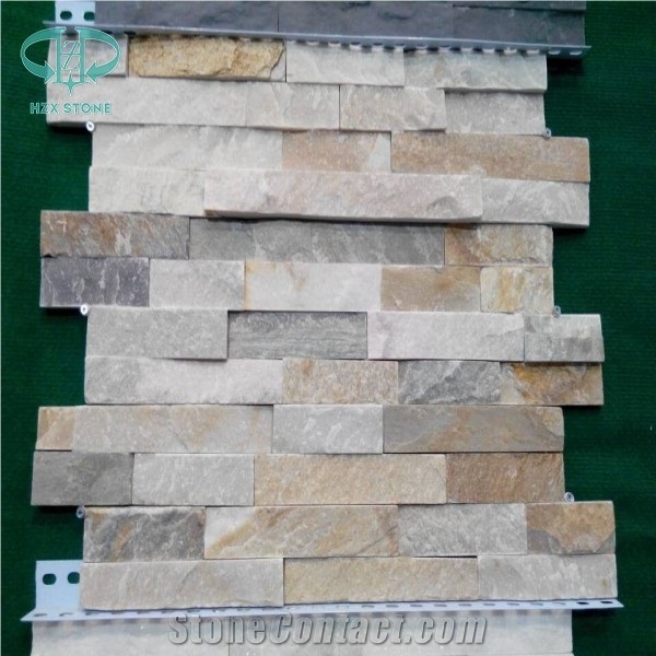 Black Yellow Golden Green Slate Panels Natural Split Slate Culture Stone Wall Cladding Decoration Veneer Tiles Ledge Stone