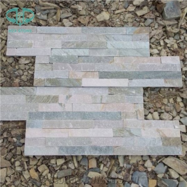 Black Yellow Golden Green Slate Panels Natural Split Slate Culture Stone Wall Cladding Decoration Veneer Tiles Ledge Stone