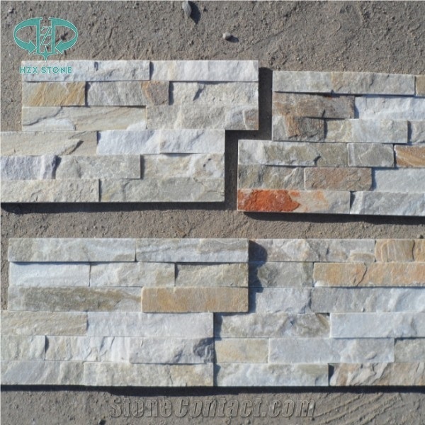 Black Yellow Golden Green Slate Panels Natural Split Slate Culture Stone Wall Cladding Veneer Tiles Ledge Stone