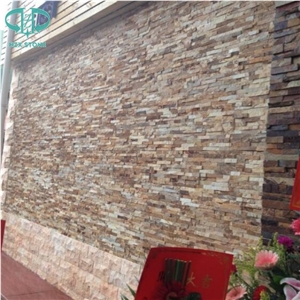 Black Yellow Golden Green Slate Panels Natural Split Slate Culture Stone Wall Cladding Veneer Tiles Ledge Stone