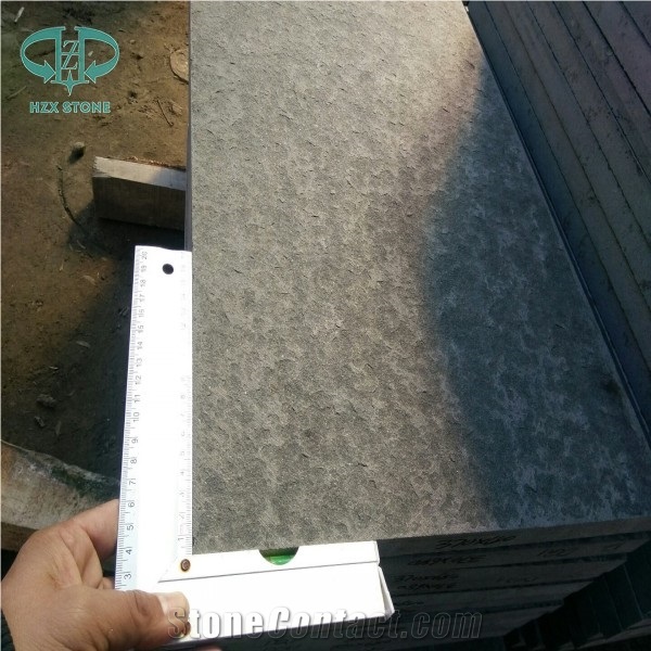 Chinese Mongolia Black Basalt Slabs Abosolute Black Basalt Slabs Basalt Tiles Polished Flamed