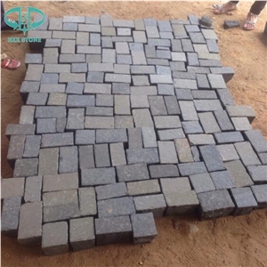 Chinese Zp Black Basalt Cobble Stone,Andesite Cobblestone, Basalt Cobble Stone Cube Stone,Paving Sets for Country Yard,Road,Square,Patio,Garden,Driveway