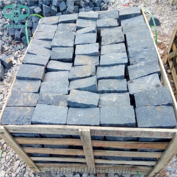 Chinese Zp Black Basalt Cobble Stone,Andesite Cobblestone, Basalt Cobble Stone Cube Stone,Paving Sets for Country Yard,Road,Square,Patio,Garden,Driveway