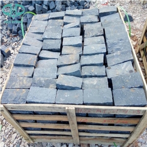 Chinese Zp Black Basalt Cobble Stone,Andesite Cobblestone, Basalt Cobble Stone Cube Stone,Paving Sets for Country Yard,Road,Square,Patio,Garden,Driveway