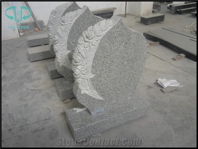 G603 Light Grey Granite Tombstone, Light Grey Granite Monument,G603 Tombstone