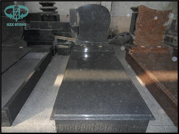 Headstones with Flower Bed,Black Granite Tombstone & Monument,China Black Granite Monuments
