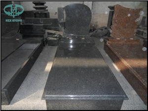 Headstones with Flower Bed,Black Granite Tombstone & Monument,China Black Granite Monuments