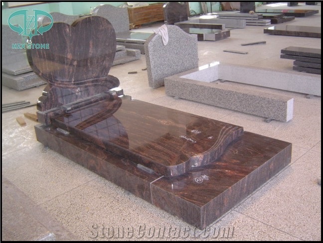 Heart Tombstone, Indian Red Granite Tombstone & Monument