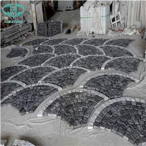 Mixed Size French Pattern Zp Black Basalt Andesite Cobble Stone,Cobblestone,Cube Stone,Paving Sets for Country Yard,Road,Square,Patio,Garden,Driveway