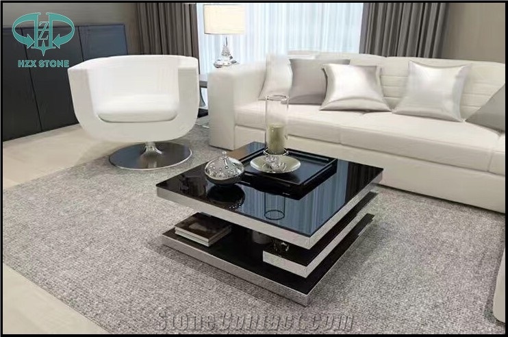 Nano Glass Black Crystallized Stone Slab for Floor Paving